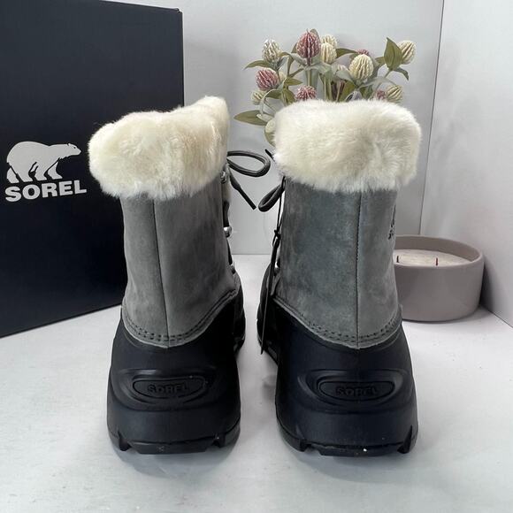 Sorel Snow Angel Waterproof Insulated Boots Quarry/Black NL3482-052 Women 8 NWB - Picture 4 of 9